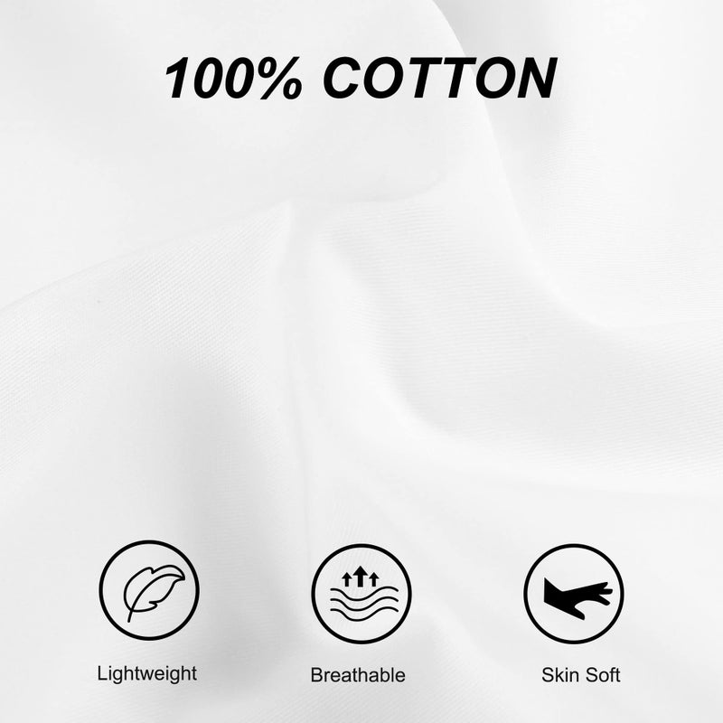 PiccoCasa 100% Egyptian Cotton Body Pillow Cover | Soft 300 Thread Count Pillowcase | Breathable Pillow Case with Zippered Closure | No Wrinkle | No-Fade | White | 20"x48" - Image 4